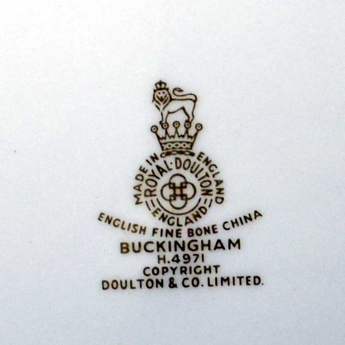 royal doulton buckingham H4971 china marks