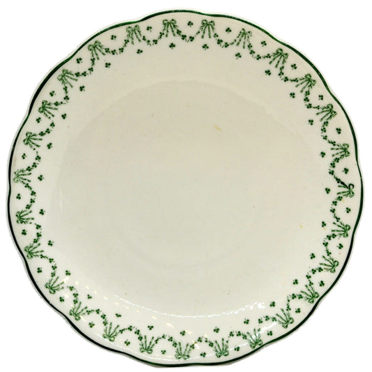 antique green and white china perth cake plate by jackson and gosling 1914-1919