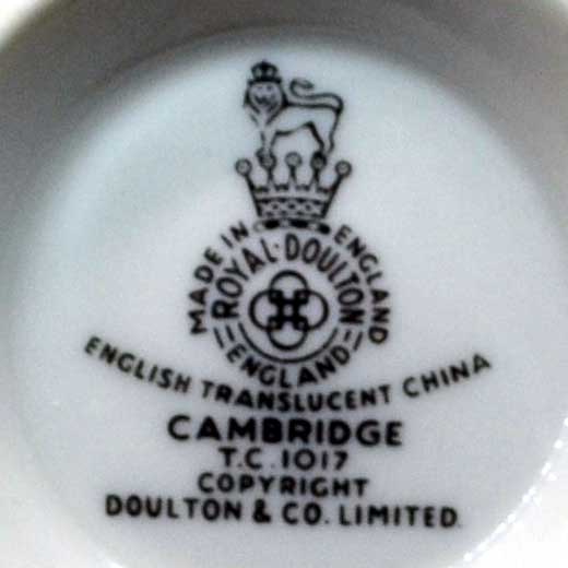 Royal Doulton China Cambridge TC1017 tea cups