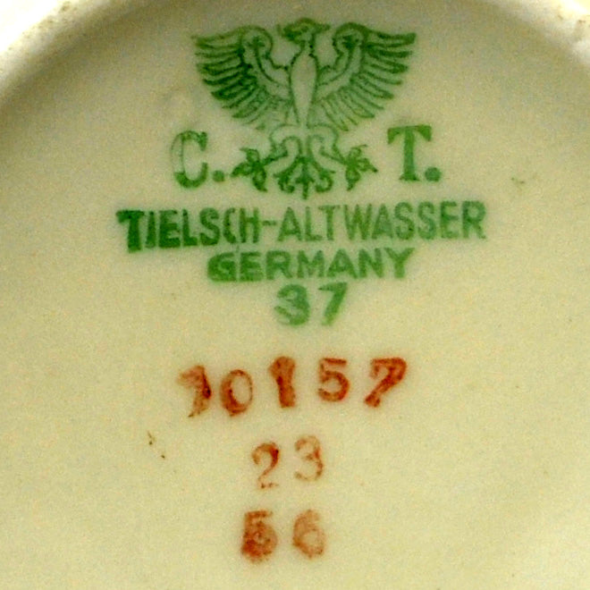 Carl Tielsch Altwasser Porcelain Floral China Teacup Trio 1937