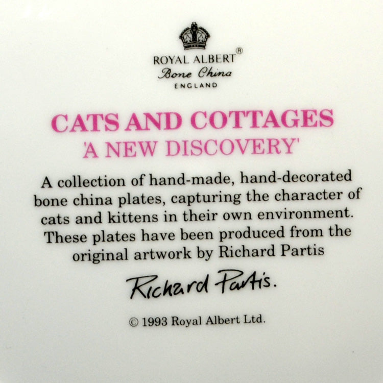 Royal Albert China Cats and Cottages Series A New Discovery Plate
