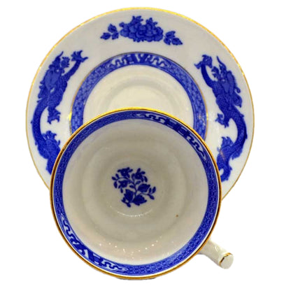 antique blue dragon china teacup