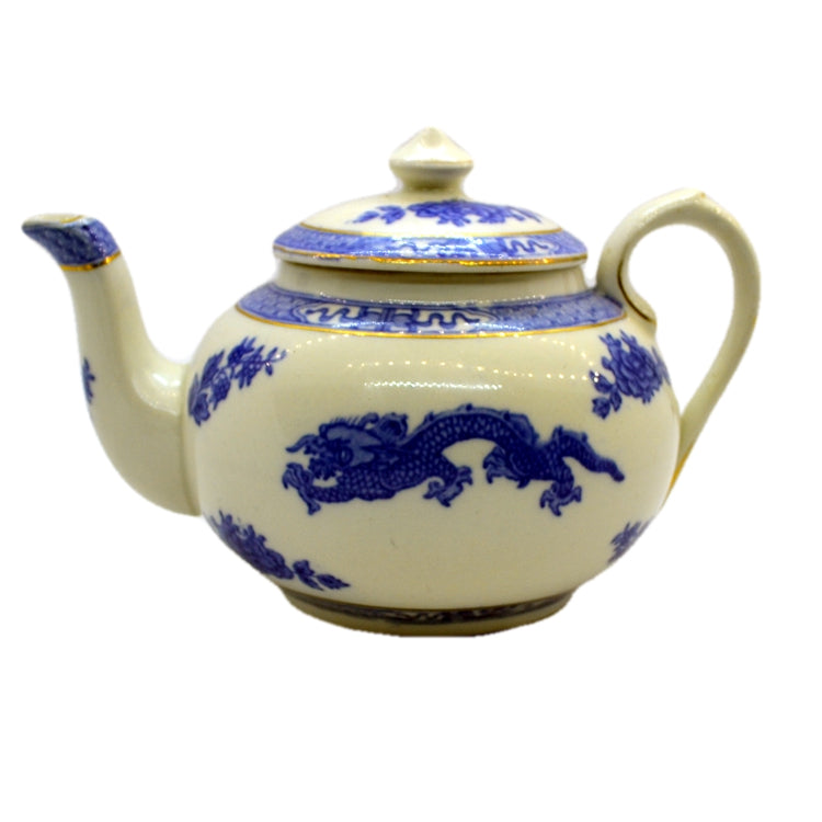 Antique blue dragon teapot