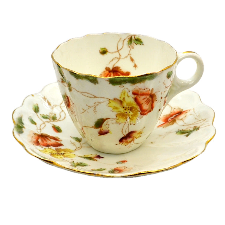 Antique Chapman Atlas China Floral China Tea Cup & Saucer 2369 c1896