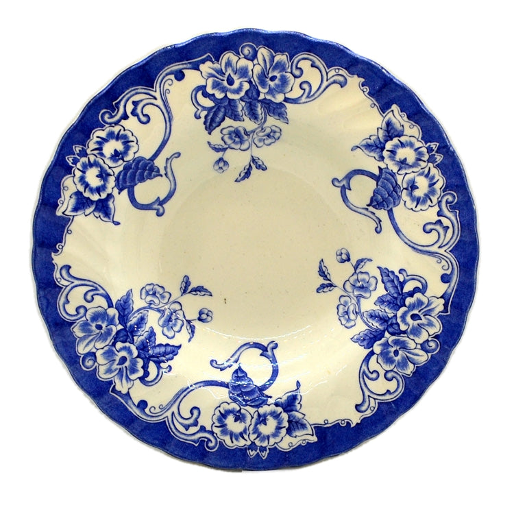 Myotts Chelsea Garden Blue and White China 8.75-inch Rimmed Soup Bowl