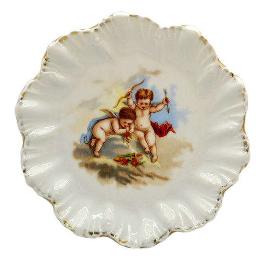Cherub Cupid Porcelain China Shell rimmed Cabinet Plate