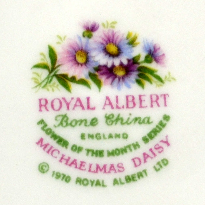 Royal Albert Flowers of the Month Series Floral China Tea Cup Michaelmas Daisy September china mark