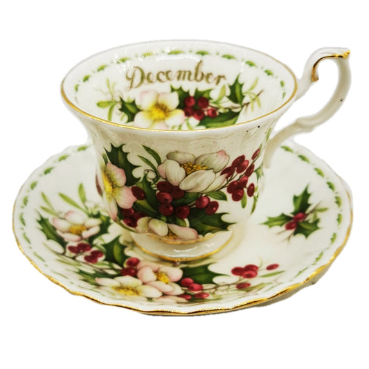 Royal Albert Flowers of the Month Series Floral China Tea Cup Christmas Rose December