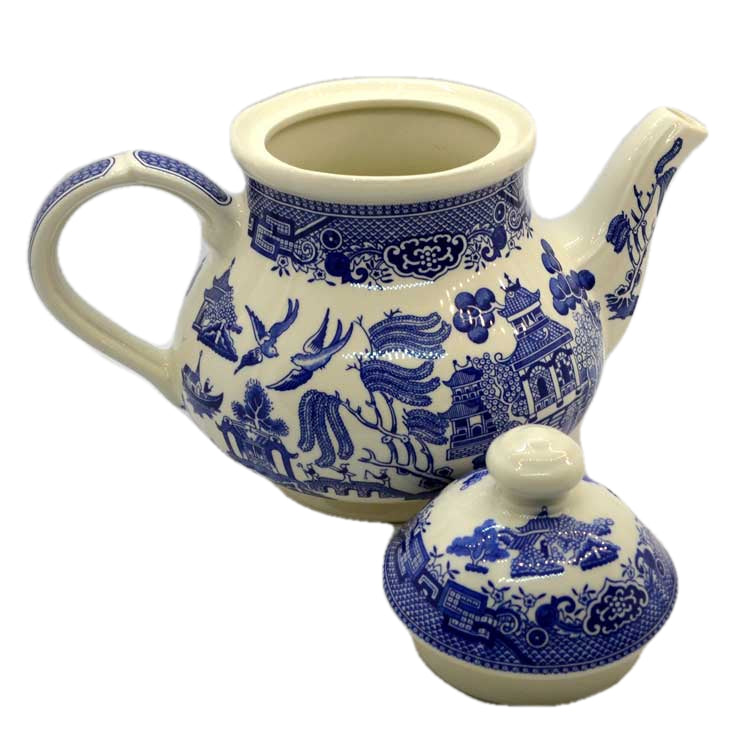 Churchill Blue And White China Blue Willow Large Teapot – Vintage ...