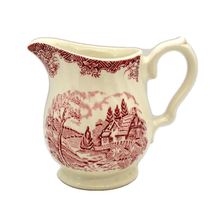 Churchill The Brook Red and White China Milk Jug