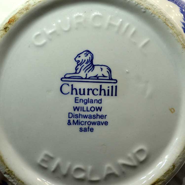 Churchill blue willow teapot china marks