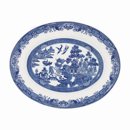 churchill blue willow china paltter