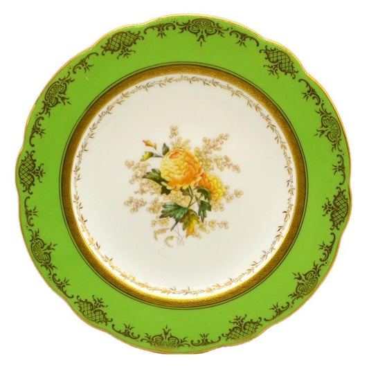 Coalport floral china caninet plate chrysanthemum antique china c1910