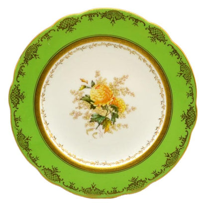 Coalport floral china caninet plate chrysanthemum antique china c1910