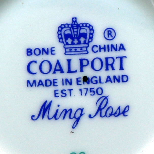 Coalport China Ming Rose round Bowl Teacup and Saucer Plain Rim
