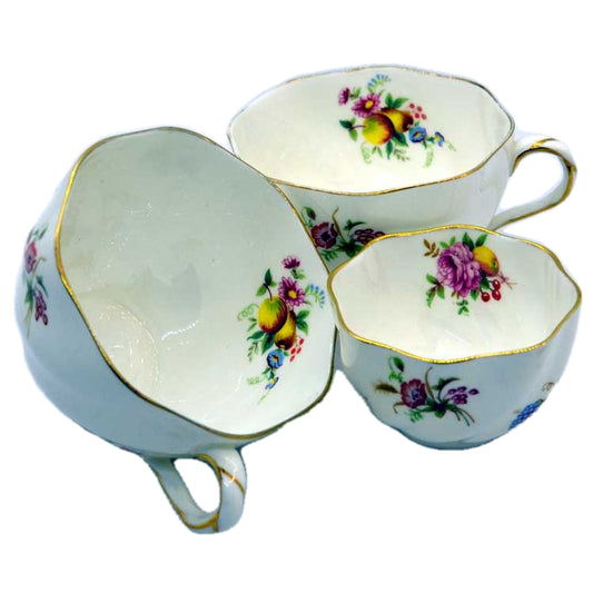 vintage floral coalport bone china teacups