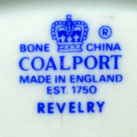 Coalport Revelry China Blue and White Cake Stand