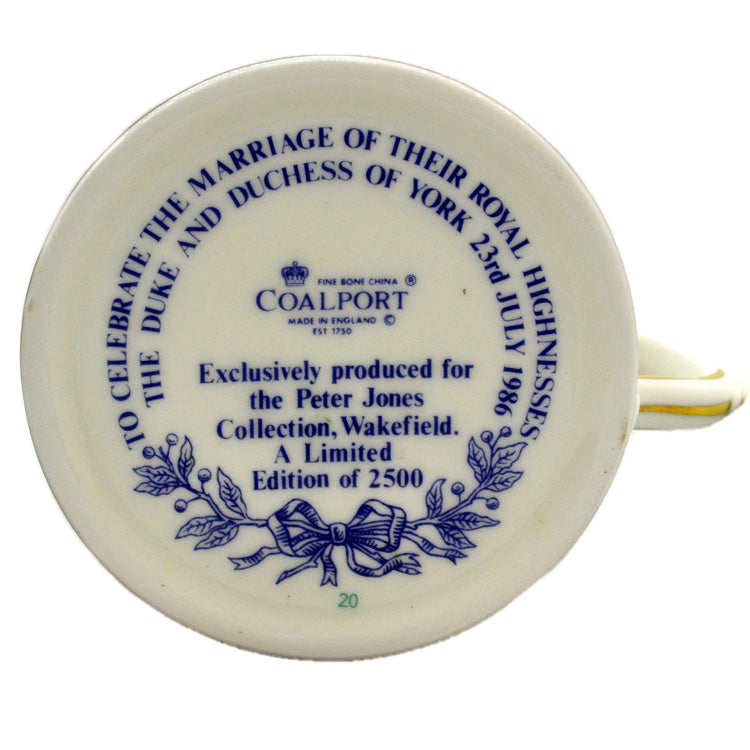 Coalport China Commemorative Wedding Mug 1986