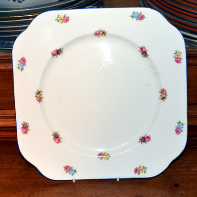 Vintage Colclough bone china Art Deco square cake plate