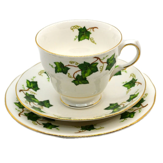 Colclough china ivy leaf tea cup trio