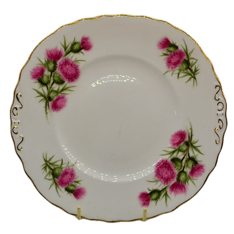 vintage colclough china thistle pink cake plate