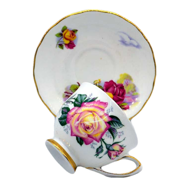 colclough floral teacup and saucer set