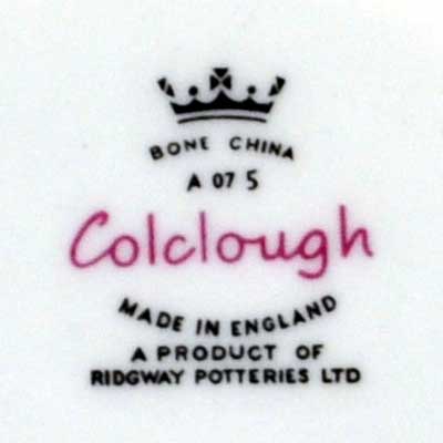 Colclough ridgway linden china marks