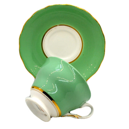 Colclough Ridgway Harlequin China 8144 Ballet Green Teacup and Saucer