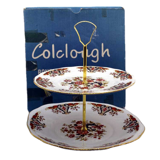Vintage Colclough royale cake stand and box