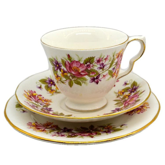 Colclough Wayside bone china tea cup trio pattern 8581 shape C