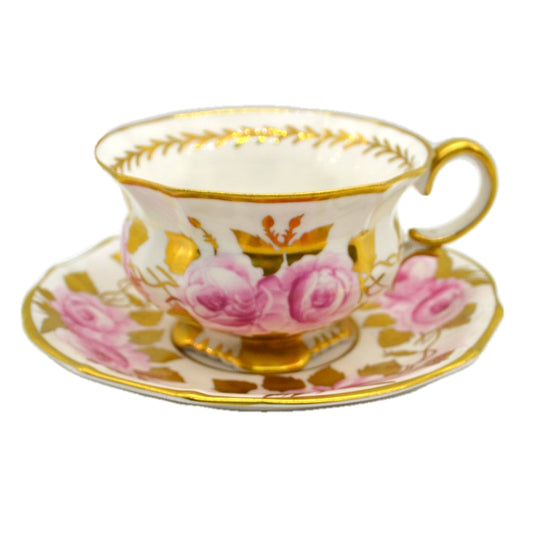 Collingwoods Pink Rose Floral China Teacup and Saucer
