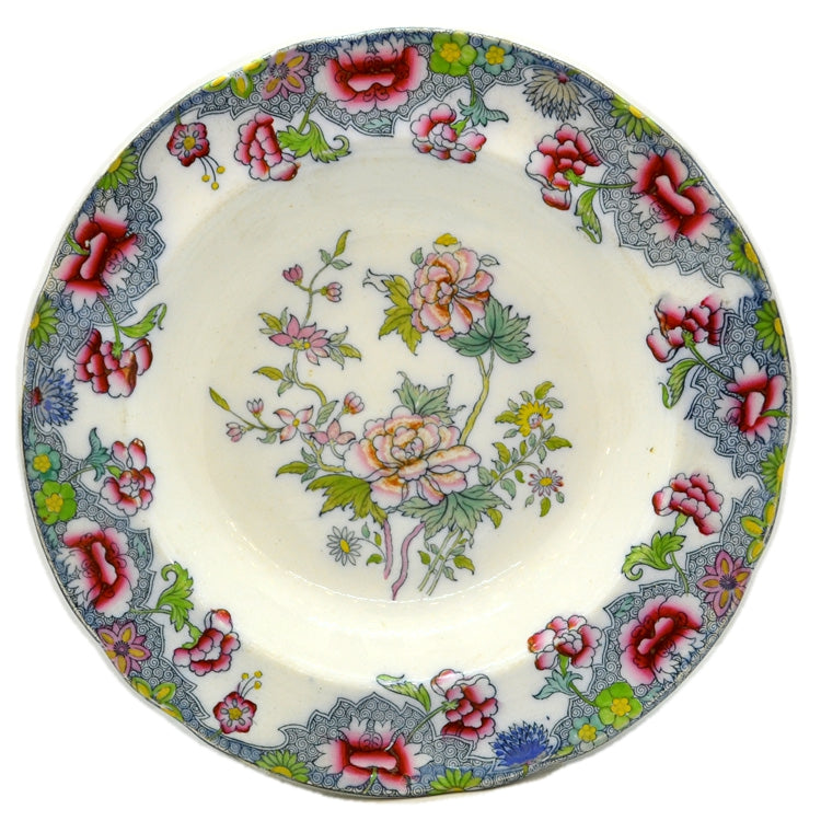Antique Copeland Spode Floral China 8036 Pattern 10-Inch Soup Bowls 1850