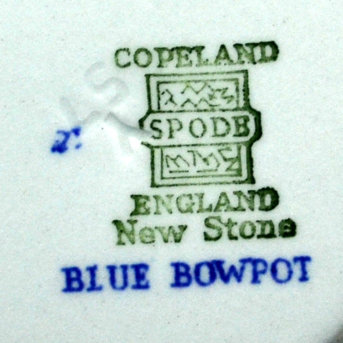 Copland Spode China Blue Bowpot china marks 1957