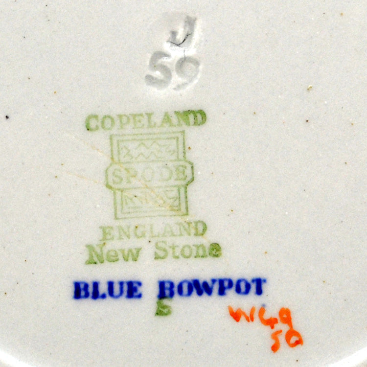 Copeland Spode China Blue Bowpot Blue and White China Side Plate 1959