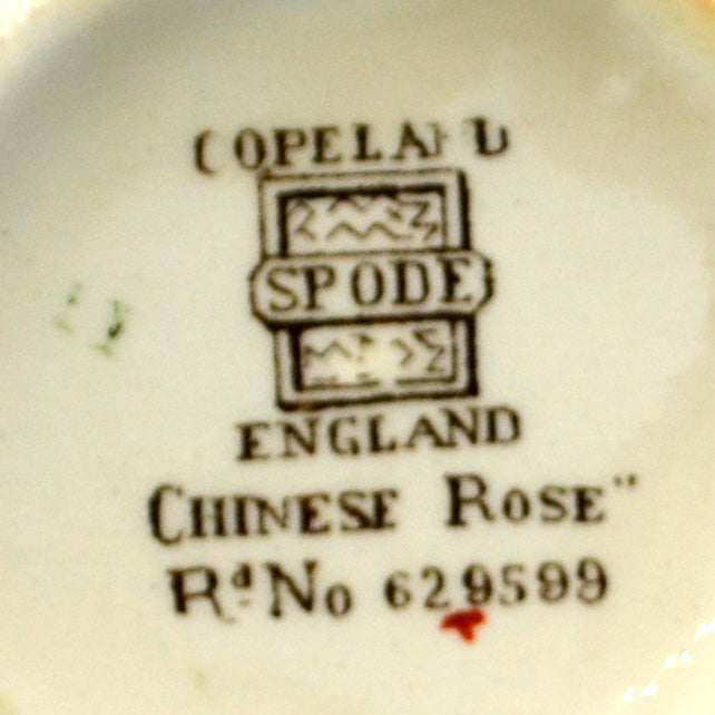 Spode China Chinese Rose Green Rim Breakfast Cup and Saucer
