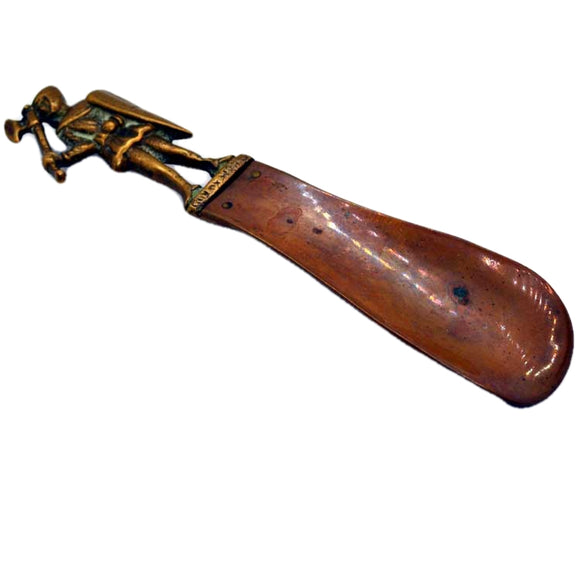 Antique Brass & Copper Shoe Horn Vintage Farmhouse Antiques
