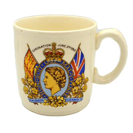 J & G Meakin Sol China 1953 Elizabeth II Coronation Mug