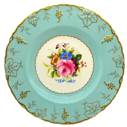 Royal Crown Derby Turquoise Derby Vine China Dessert Plate signed F Garnett