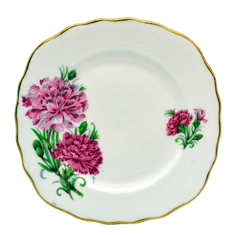 crown regent china pink carnation tea side plate