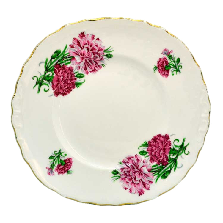 crown regent pink carnation cake plate