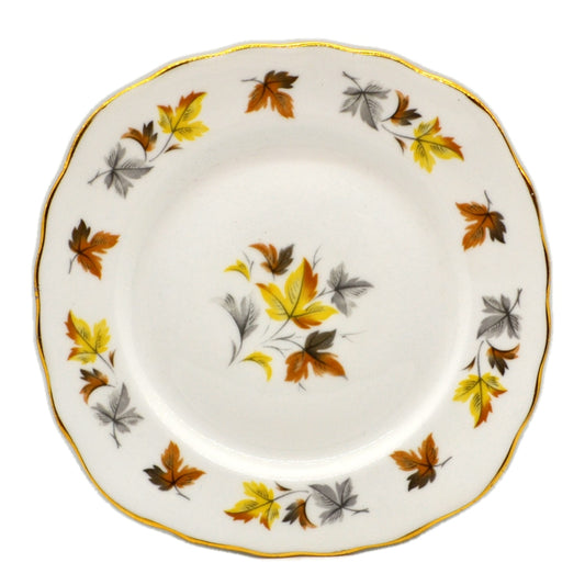 Vintage Crown Royal Floral China Autumn Leaves Side Plate