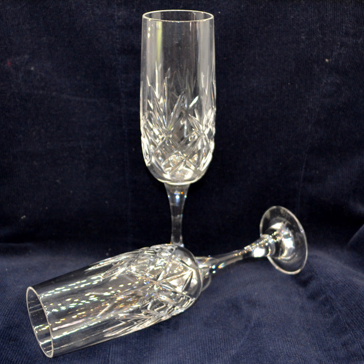 Vintage Pair of Lead Crystal Champagne Glasses