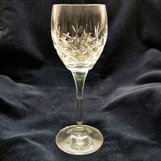 Pair of Lead Crystal Tulip Bowl Small White Wine Glasses