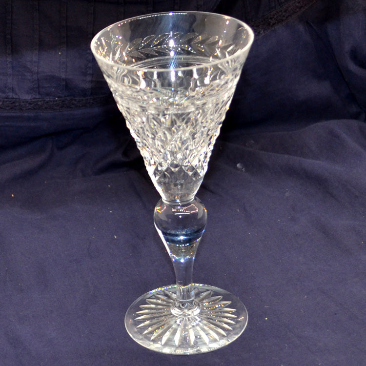 Fine Set of Six Lead Crystal Conical Large Wine Glasses