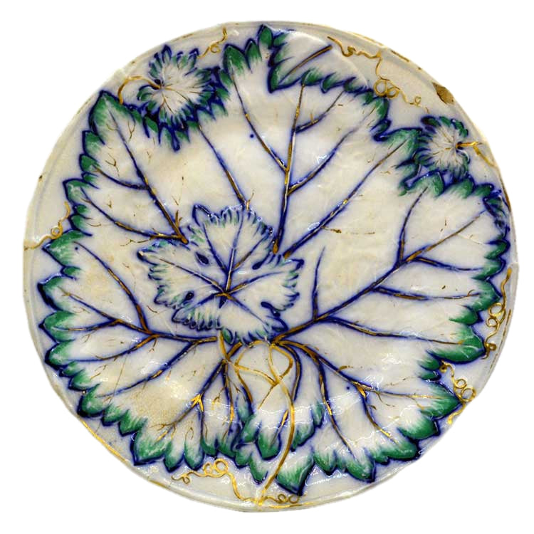 Davenport majolica Ivy Leaf 807 Tazza and 4 china plate set 1819-1822