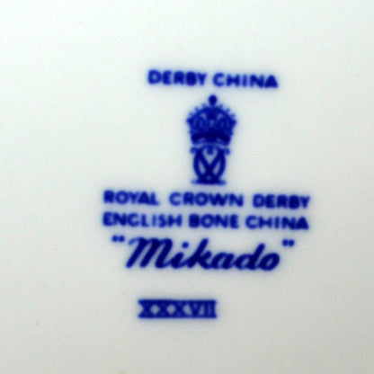 Royal Crown Derby Mikado Blue and White China Dessert Plate