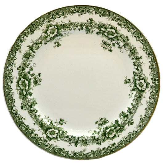 Keeling & Co Devon 9.5 inch Plates Antique green and white china c1904