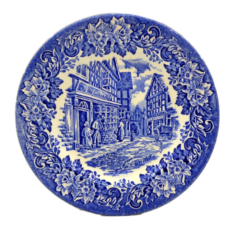 English Ironstone Tableware Blue and White China Dickens Series Side Plate