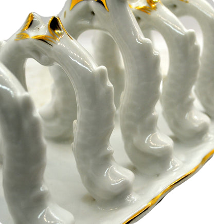 Fine White Porecelain China Dolphin Toast Rack