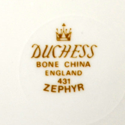 Duchess China 431 Zephyr Pattern Teacup, Saucer & Side Plate Trio